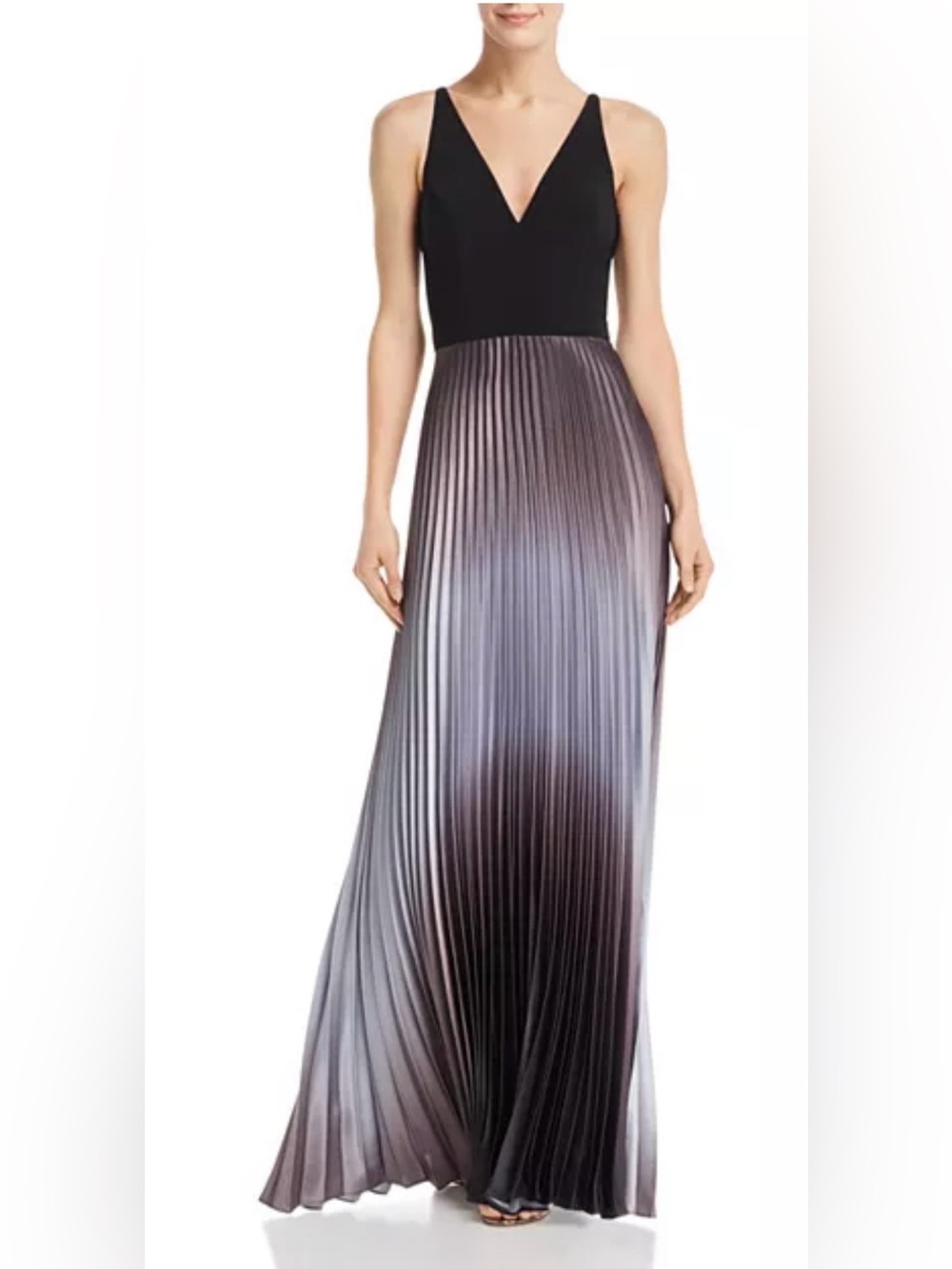 Aqua Elegant Pleated Gradient Maxi dress - blue Ombre size 2 - Picture 11 of 11